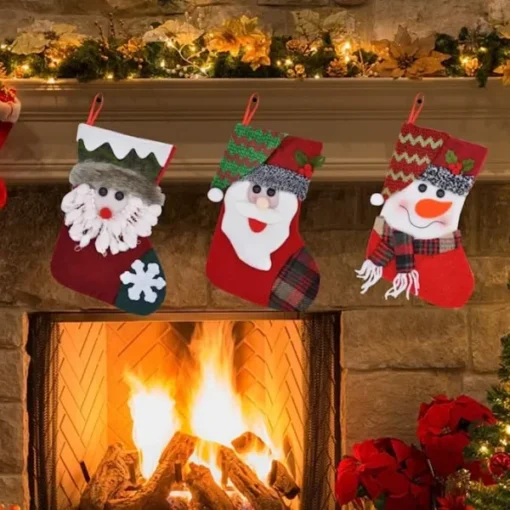 6pcs Assorted Design Christmas Stockings 10in