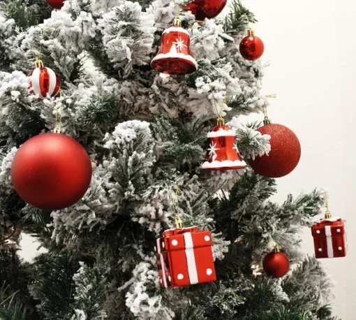 112pcs Red And White Christmas Ball Ornaments