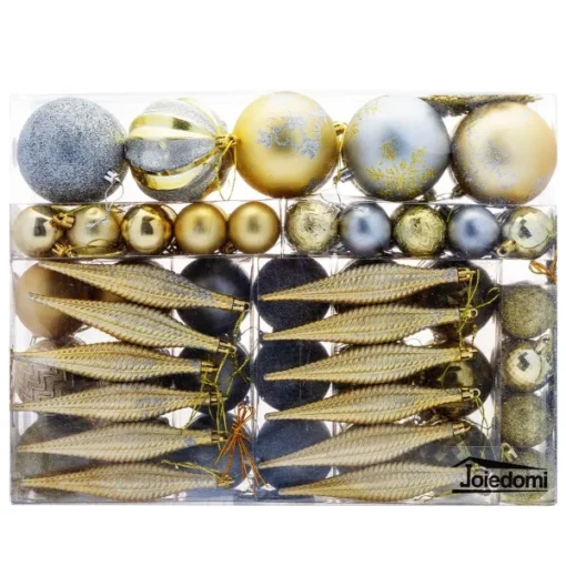 133pcs Gold And Silver Christmas Tree Ornaments