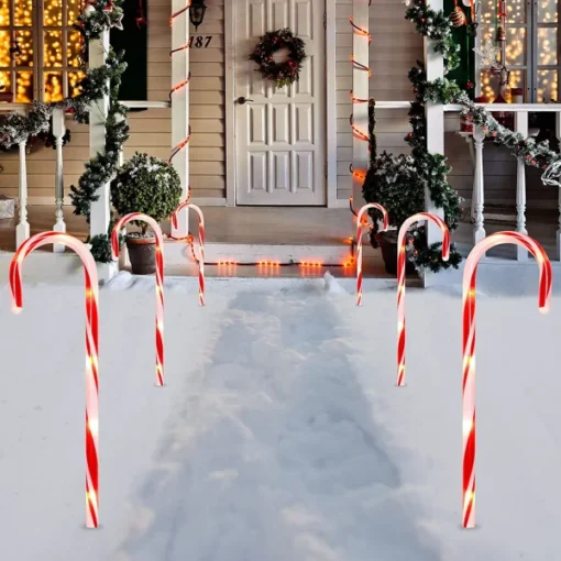 6pcs Candy Cane Christmas Pathway Markers 17in