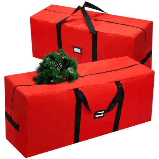 2pcs Red Christmas Tree Storage Bags 48in