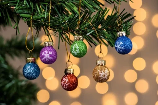 36pcs Mini Glittered Glass Patterned Christmas Balls