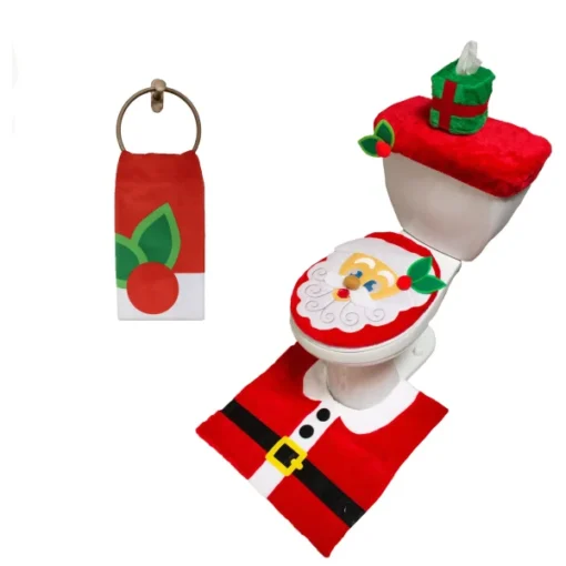 5Pcs Santa Claus Toilet Cover