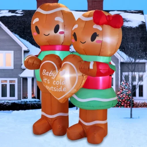 6ft Couple Gingerman Inflatable Christmas Decorations
