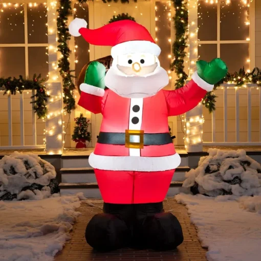 6ft Inflatable LED Santa Carry Gift Bag
