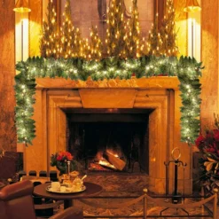 Pre Lit Christmas Garland 9ft