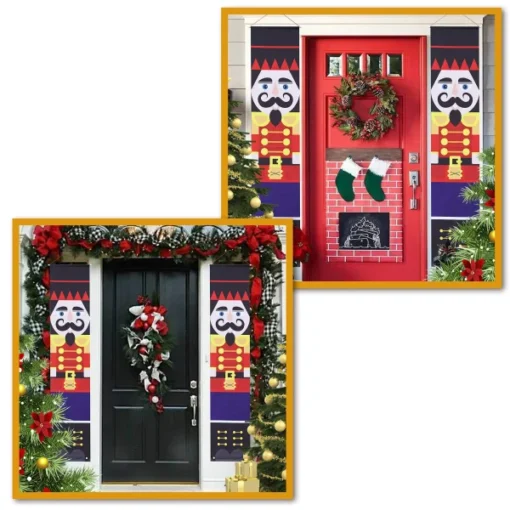 Life Size Nutcracker Outdoor Wall Christmas Banner