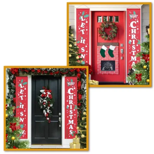 Let It Snow & Merry Christmas Banner