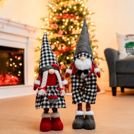 Long Leg Standing Gnome Couple(Black Buffalo) 23in